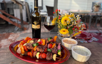 Beef Kabobs with Two Savory Sauces: A Perfect Pairing with Miner Family Winery Gibson Ranch Sangiovese